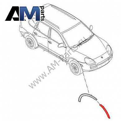 Расширитель колесной арки передний спереди правый Кайен 95555972800