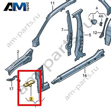 Усилитель стойки А Volkswagen Jetta VII 2020-2024 17A810239Купить усилитель стойки А 17A810239 на Фольксваген Джетта VII 2020-2024- акция
