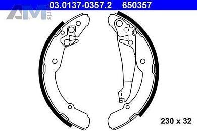 Барабанные тормозные колодки ATE 03.0137-0357.2 на Skoda Tour (1996-2011)