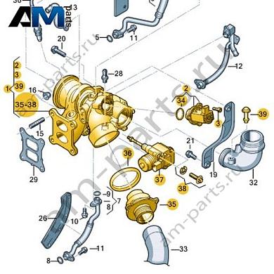 Турбонагнетатель VAG 06K145654NКупить турбонагнетатель 06K145654N для Фольксваген/Ауди/Шкода по минимальной цене