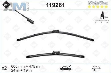 Комплект щеток стеклоочистителя (119261) SWF для Skoda Octavia A7 (2017-2023)