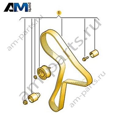 Ремкомплект для зубчатого ремня с натяжным роликом VAG 04L198119ABКупить ремкомплект для зубчатого ремня с натяжным роликом 04L198119AB Фольксваген/Ауди/Шкода по минимальной цене