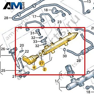 Топливная рампа VAG 059130090CRКупить топливную рампу 059130090CR на Фольксваген/Ауди/Шкоду- акция