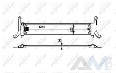 Дополнительный радиатор NRF (53715) на Audi Q7 (4L) 2007-2015 4.2TFSI
