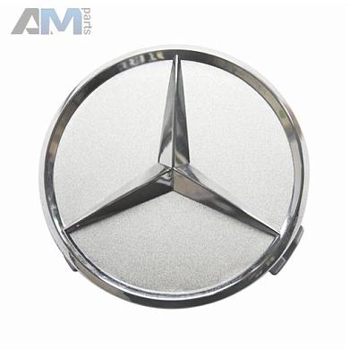 Крышка ступицы колеса Звезда выступает для диаметра отверстия центрования 66.8 мм (Цвет- серебристый глянец на Mercedes GLE 2018-2025 A00040038009715