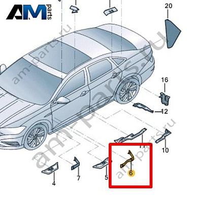 Часть стойки А Volkswagen Jetta VII 2020-2024 17A864627AКупить часть стойки А 17A864627A на Фольксваген Джетта VII 2020-2024- выгодные цены