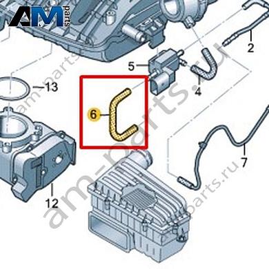 Соединительный шланг VAG 06L133583GКупить соединительный шланг 06L133583G для Фольксваген/Ауди/Шкода- выгодные цены