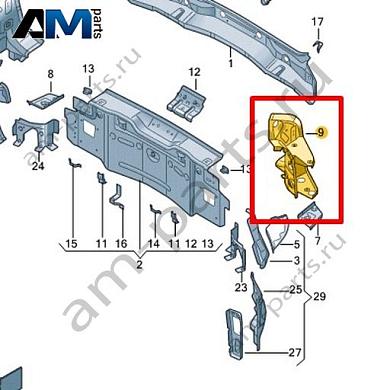 Усилитель канала уплотнителя Volkswagen id4/id5 2021-2024 11E813331Купить усилитель канала уплотнителя 11E813331 для Фольксваген id4/id5 2021-2024- минимальная цена