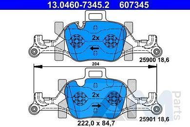 Передние тормозные колодки ATE (13.0460-7345.2)  BMW X5 (G05) 40iX