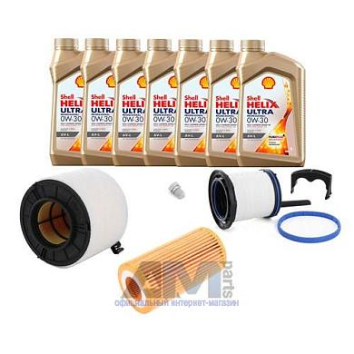 Комплект фильтров для ТО-1/3 Audi A5 (8T) 3.0TDI с маслом Shell 0W30