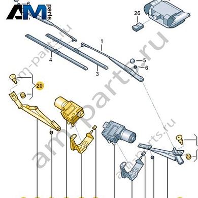 Стеклоочиститель комплектный VAG 1T0998021BКупить стеклоочиститель комплектный 1T0998021B для Фольксваген/Ауди/Шкода- минимальная цена