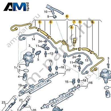 Топливопровод VAG 07P133322GКупить топливопровод 07P133322G на Фольксваген/Ауди/Шкоду- гарантия наличия