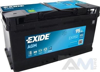Аккумулятор (AGM) 95Ah/850A Audi A4 (B8) 2012-2014 EXIDE (EK950)