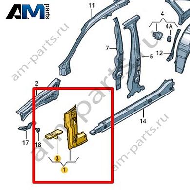 Внутренняя часть стойки A Volkswagen Jetta VII 2020-2024 17A809203Купить внутреннюю часть стойки A 17A809203 на Фольксваген Джетта VII 2020-2024- гарантия наличия