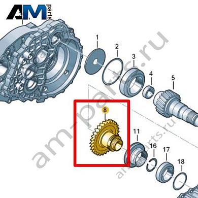 Свободно вращающаяся шестерня VAG 0A5311215CКупить свободно вращающуюся шестерню 0A5311215C на Фольксваген/Ауди/Шкоду- бесплатная доставка
