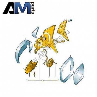 Механизм зеркала с электроприводом и обогревом и складыванием левый Transporter T5 (черный) 7H1857507R9B9