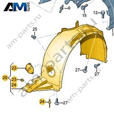 Подкрылок Volkswagen T-Roc Cross 2019-2024 2GM805911AКупить подкрылок 2GM805911A для Фольксваген Т-рок Кросс 2019-2024- акция