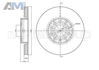 Передние тормозные диски CIFAM 800262C Audi A4 (B6) 2001-2005