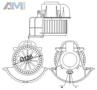 Вентилятор салона MAHLE/KNECHT (AB113000S) для Audi Q7 (4L) 2007-2015 3.0TFSI
