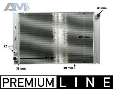 Радиатор охлаждения двигателя MAHLE/KNECHT (CR1204000P) на Audi A8 (D3) 2002-2010 3.7/4.2FSI