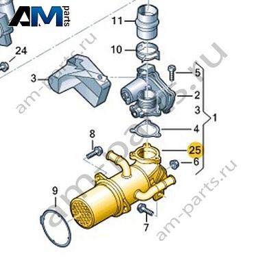 Радиатор рециркуляции ОГ VAG 04L131513BКупить радиатор рециркуляции ОГ 04L131513B для Фольксваген/Ауди/Шкода- гарантия наличия
