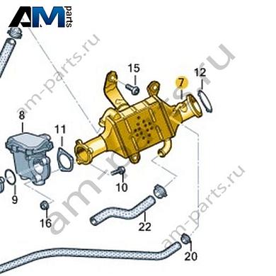 Радиатор рециркуляции ОГ VAG 059131508BPКупить радиатор рециркуляции ОГ 059131508BP на Фольксваген/Ауди/Шкоду- бесплатная доставка