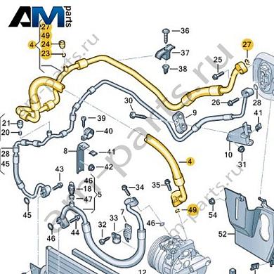 Шланг хладагента VAG 1K0820743FSКупить шланг хладагента 1K0820743FS на Фольксваген/Ауди/Шкоду по минимальной цене
