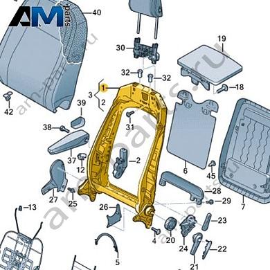 Каркас спинки сиденья Volkswagen id3 2020-2024 1EA881515Купить каркас спинки сиденья 1EA881515 для Фольксваген id3 2020-2024- гарантия наличия