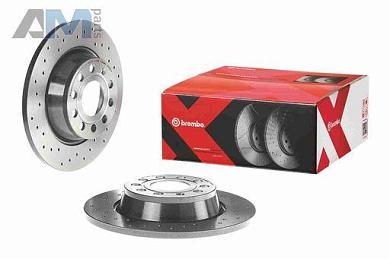 Задние перфорированные тормозные диски BREMBO 08.A202.1X на Skoda Mk3 (2013-2016)