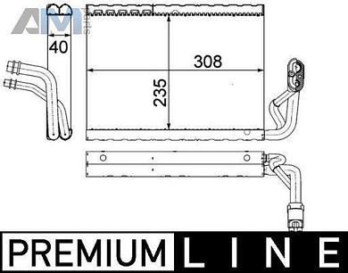 Испаритель кондиционер (MAHLE/KNECHT) AE91000P для Mb C-klasse 2006-2015 III (W204) C 200 COMPRESSOR (184 л.с.)