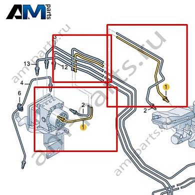 Тормозная трубка от главного тормозного цилиндра к гидросистеме VAG 1EB614739AКупить тормозную трубку от главного тормозного цилиндра к гидросистеме 1EB614739A на Фольксваген/Ауди/Шкоду- акция
