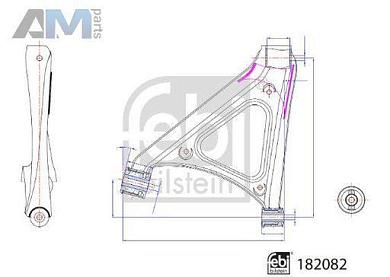 Рычаг задней подвески левый нижний (182082) FEBI для Volkswagen Touareg I (2003-2010)