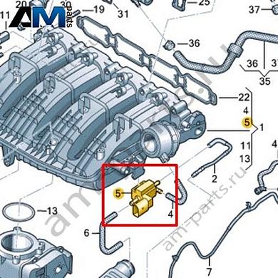 Электромагнитный клапан VAG 06H906283FКупить электромагнитный клапан 06H906283F на Фольксваген/Ауди/Шкоду- выгодные цены