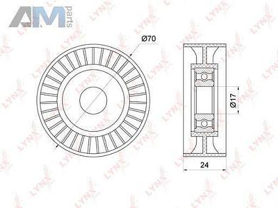 Ролик натяжного механизма LYNX для Passat B6 2005-2011 1.6 (102 л.с.) BSE BSF PB-5147