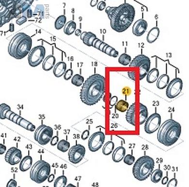 Игольчатый подшипник без внутреннего кольца VAG 02M311093BКупить игольчатый подшипник без внутреннего кольца 02M311093B для Фольксваген/Ауди/Шкода- выгодные цены