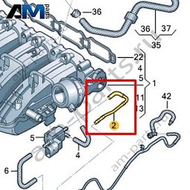 Вакуумная труба VAG 06K133773GКупить вакуумную трубу 06K133773G для Фольксваген/Ауди/Шкода- гарантия наличия