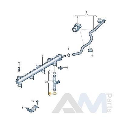 Уплотнитель форсунки верх 04E906907F Volkswagen Caddy (2021-2023) 1.6SRE(110/90л.с.)