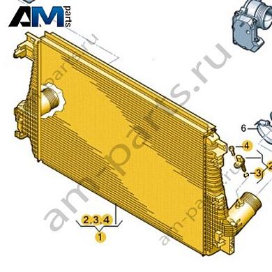 Промежуточный охладитель наддува воздуха Volkswagen AMAROK 2017-2022 2H6145804Купить промежуточный охладитель наддува воздуха 2H6145804 для Фольксваген Амараок 2017-2022- бесплатная доставка