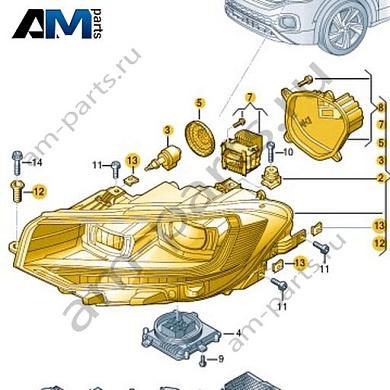 Светодиодная фара левая Volkswagen T-Roc Cross 2019-2024 2GM941773BКупить светодиодную фару левую 2GM941773B Фольксваген Т-рок Кросс 2019-2024 по минимальной цене