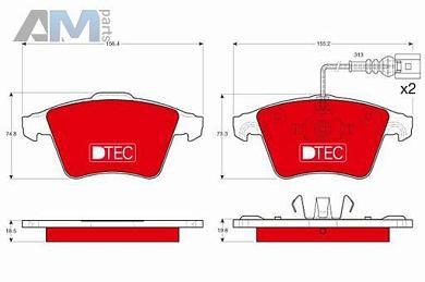 Передние керамические тормозные колодки TRW GDB1651DTE для Volkswagen Touareg I (2003-2010)