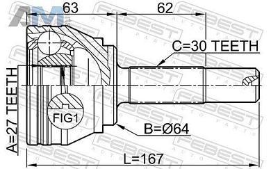 ШРУС наружный (2310TOUR) FEBEST Audi Q7 (4L) 2007-2015