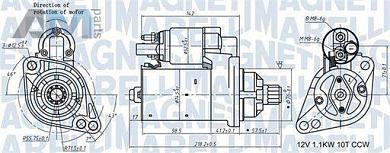 Стартер (063721322010) MAGNETI MARELLI для Skoda Yeti (2009-2018)