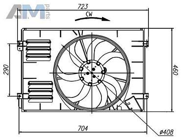 Вентилятор радиатора NRF (47925) на Volkswagen Passat B6 (2005-2011) 1.6BSE (102л.с.)