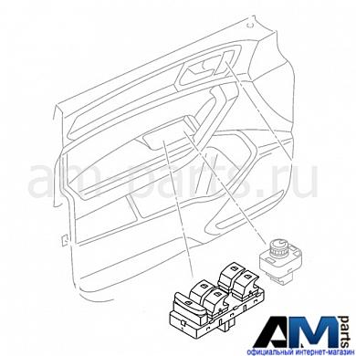 Блок кнопок стеклоподъемника водительской двери на Superb III 3G0959857BWHS
