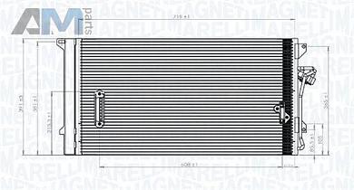 Радиатор кондиционера MAGNETI MARELLI (350203743000) Audi Q7 (4L) рестайлинг 3.0TDI