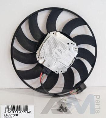 Вентилятор системы охлаждения правый 4H0959455AC Audi A8 (D4) 2010-2017 3.0TDI