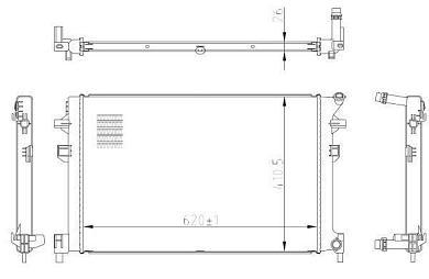 Дополнительный радиатор NRF (50042) для Volkswagen Tiguan II (2016-2020) 2.0TDI