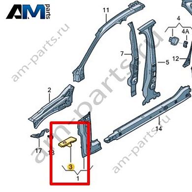 Усилитель стойки А Volkswagen Jetta VII 2020-2024 17A810240Купить усилитель стойки А 17A810240 Фольксваген Джетта VII 2020-2024- бесплатная доставка