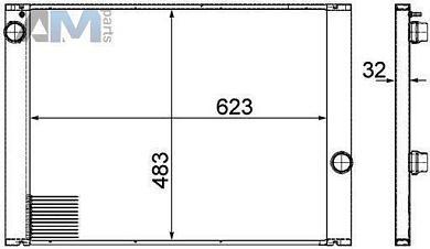 Радиатор охлаждения двигателя (MAHLE/KNECHT) CR1067000P для BMW 5 серия (E60 ) 2003-2009 530xi