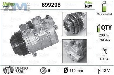 Компрессор кондиционера (VALEO) 699298 для Mb Sprinter (W909) 308CDI (109 л.с.)